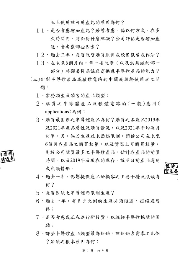 1107030998有關美國商務部就「半導體供應鏈風險」徵求評論意見事，敬請查照。-3
